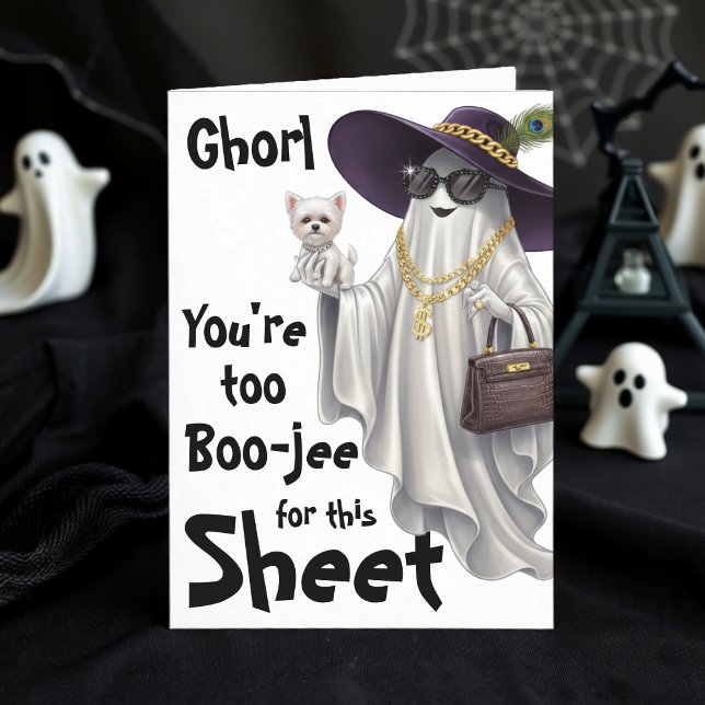 Halloween Ghost Boo Boujee Womens Happy Birthday Card (Halloween Ghost Boo Boujee Women Happy Birthday Card
)
