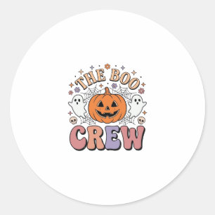 Halloween Ghost Boo Crew Cute Spooky Vintage_1 Classic Round Sticker