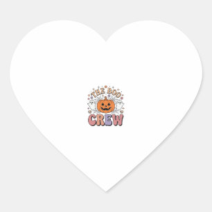 Halloween Ghost Boo Crew Cute Spooky Vintage_1 Heart Sticker
