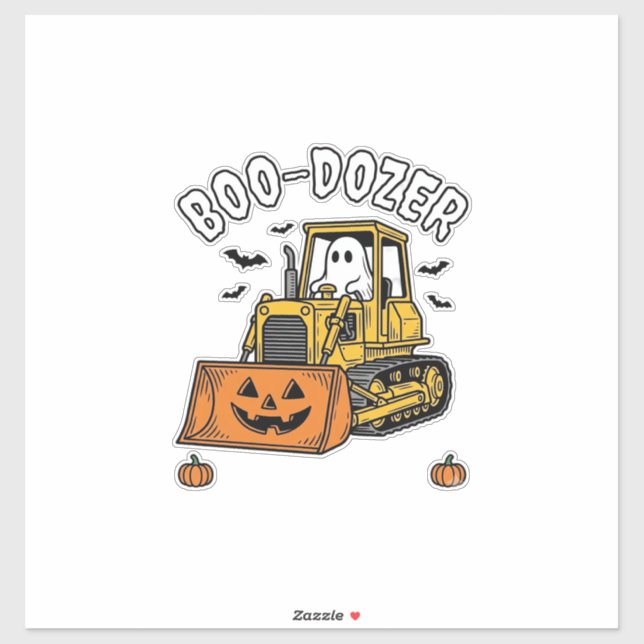 Halloween Ghost Boo Dozer Funny Bulldozer_1 (Sheet)