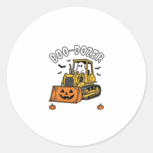Halloween Ghost Boo Dozer Funny Bulldozer_1 Classic Round Sticker