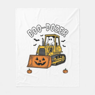 Halloween Ghost Boo Dozer Funny Bulldozer_1 Fleece Blanket