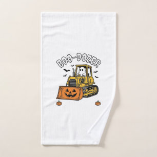 Halloween Ghost Boo Dozer Funny Bulldozer_1 Hand Towel