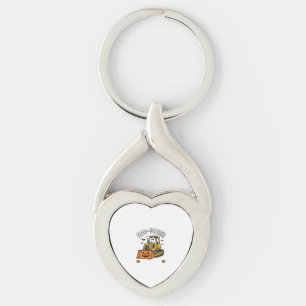 Halloween Ghost Boo Dozer Funny Bulldozer_1 Key Ring