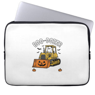 Halloween Ghost Boo Dozer Funny Bulldozer_1 Laptop Sleeve