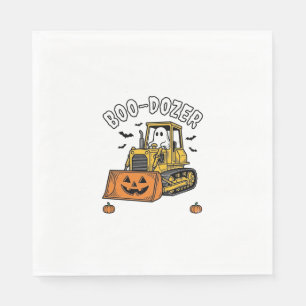 Halloween Ghost Boo Dozer Funny Bulldozer_1 Napkin