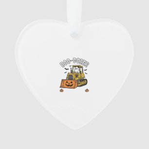 Halloween Ghost Boo Dozer Funny Bulldozer_1 Ornament
