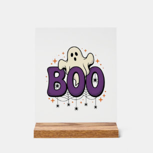 Halloween Ghost Boo Funny Spider Vintage_1 Acrylic Sign
