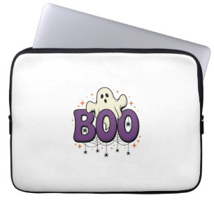Halloween Ghost Boo Funny Spider Vintage_1 Laptop Sleeve