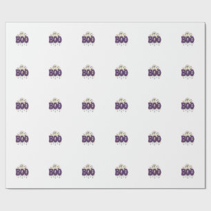 Halloween Ghost Boo Funny Spider Vintage_1 Wrapping Paper