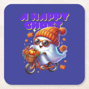 Halloween Ghost Boo Paper Coaster