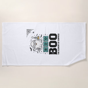 Halloween Ghost Boo Science Funny Vintage_1 Beach Towel