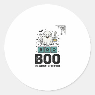 Halloween Ghost Boo Science Funny Vintage_1 Classic Round Sticker