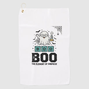 Halloween Ghost Boo Science Funny Vintage_1 Golf Towel