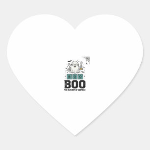 Halloween Ghost Boo Science Funny Vintage_1 Heart Sticker