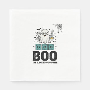 Halloween Ghost Boo Science Funny Vintage_1 Napkin