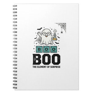 Halloween Ghost Boo Science Funny Vintage_1 Notebook