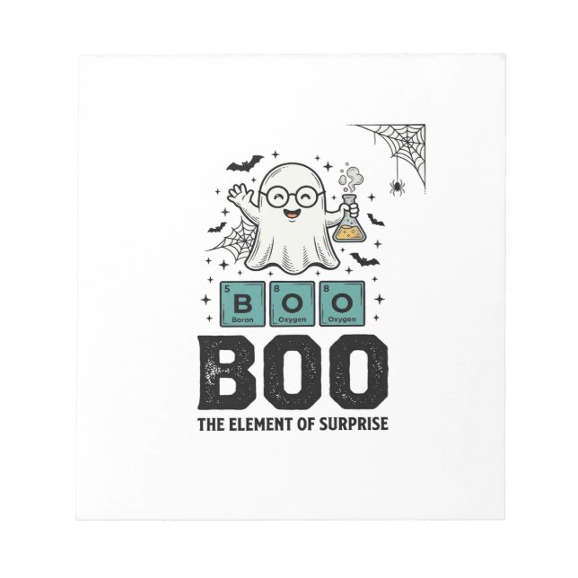 Halloween Ghost Boo Science Funny Vintage_1 Notepad (Front)