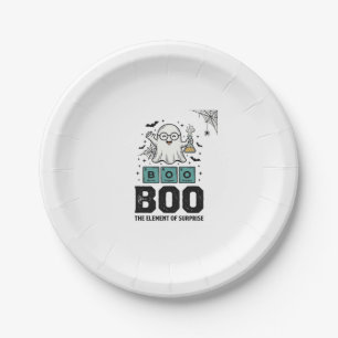 Halloween Ghost Boo Science Funny Vintage_1 Paper Plate