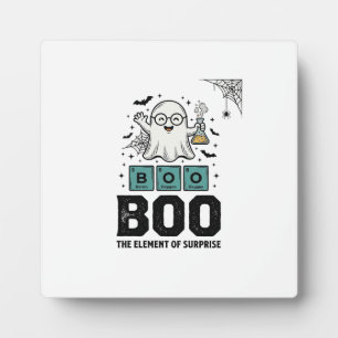 Halloween Ghost Boo Science Funny Vintage_1 Plaque