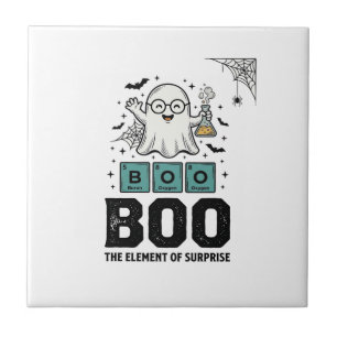 Halloween Ghost Boo Science Funny Vintage_1 Tile
