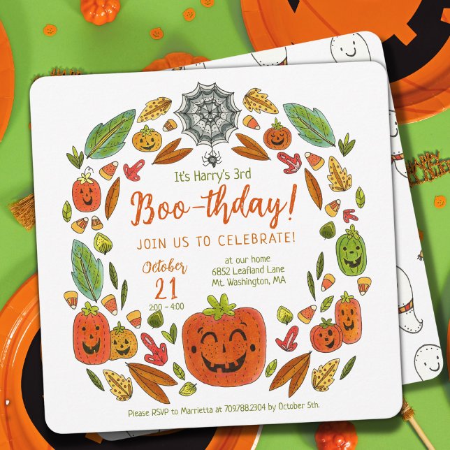 Halloween Ghost Boo-thday Birthday Invitation (Creator Uploaded)