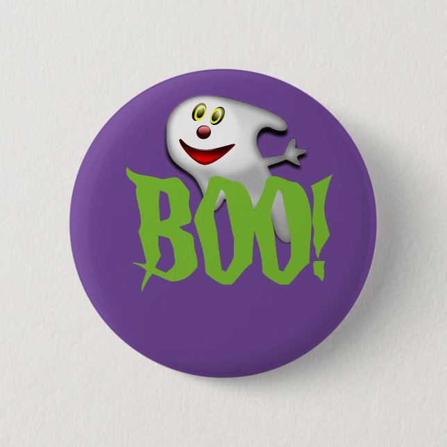 Halloween Ghost Button Pin (Front)