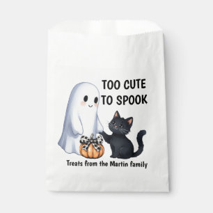Halloween Ghost Cat Too Cute To Spook Favour Bags