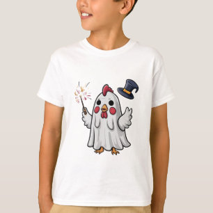 Halloween Ghost Chicken #8 Digital Art T-Shirt