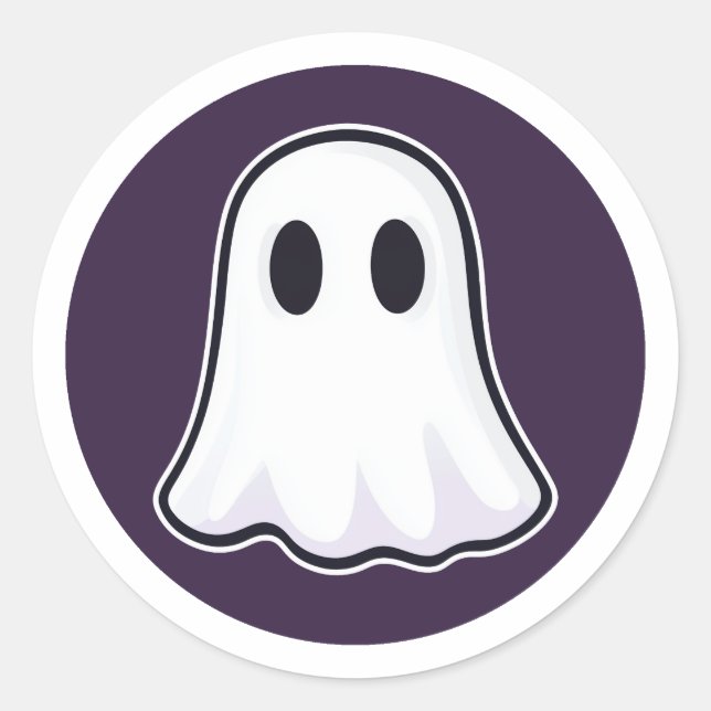 Halloween Ghost Classic Round Sticker (Front)