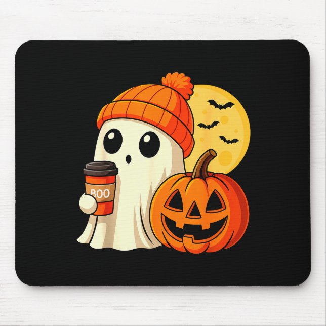 Halloween Ghost Coffee Pumpkin Soky Season Women K Mouse Mat (Front)