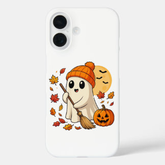 Halloween Ghost Coffee Pumpkin Spooky Season Women iPhone 16 Case