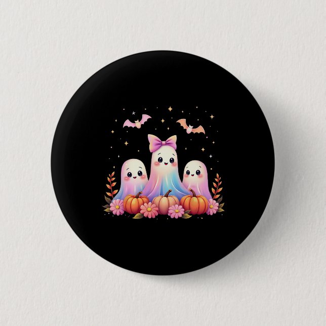 Halloween Ghost Coquette Bow Fall Pumpkin Spooky S 6 Cm Round Badge (Front)