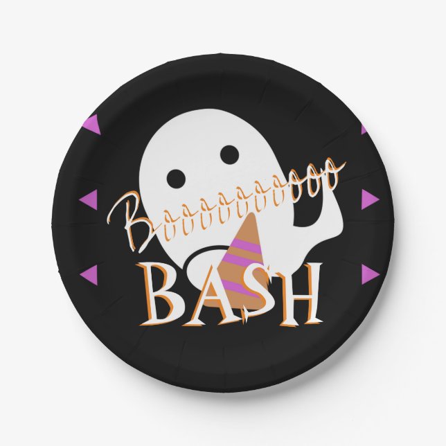 Halloween Ghost Costume Party  Paper Plate (Front)