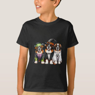 Halloween Ghost Costume Witch Dog Saint Bernard St T-Shirt
