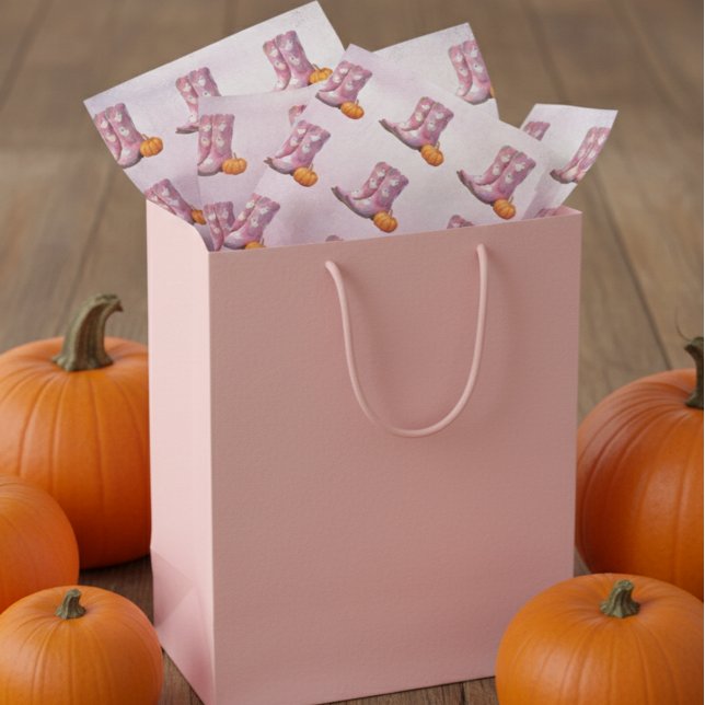 Halloween Ghost Cowboy boots Western Tissue Paper (Creator Uploaded)