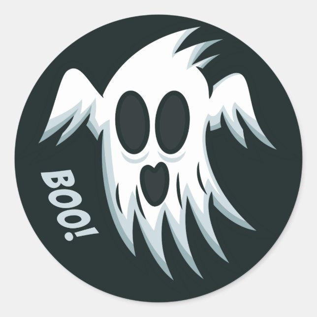 Halloween Ghost custom stiickers Classic Round Sticker (Front)