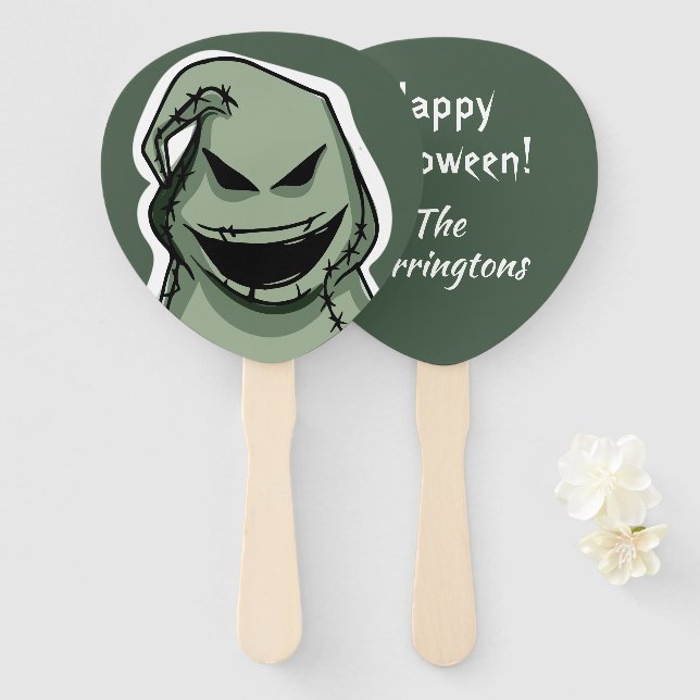 Halloween Ghost custom text hand fan set (Front and Back)