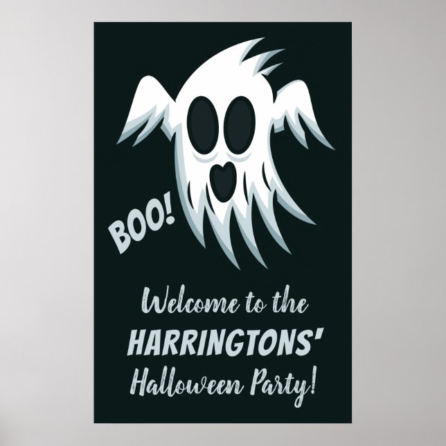 Halloween Ghost custom text party poster (Front)