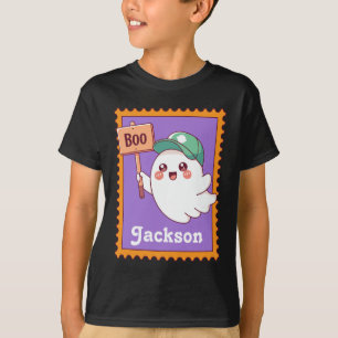 Halloween Ghost Cute Boo Sign Custom Kids Name T-Shirt