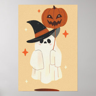 halloween ghost cute poster