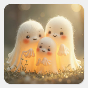 Halloween Ghost Cuties Square Sticker