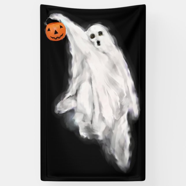 Halloween Ghost Decoration Banner (Vertical)