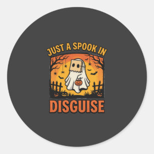 Halloween Ghost Disguise Classic Round Sticker