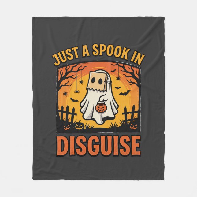 Halloween Ghost Disguise Fleece Blanket (Front)