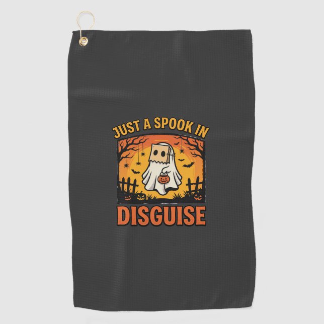 Halloween Ghost Disguise Golf Towel (Front)