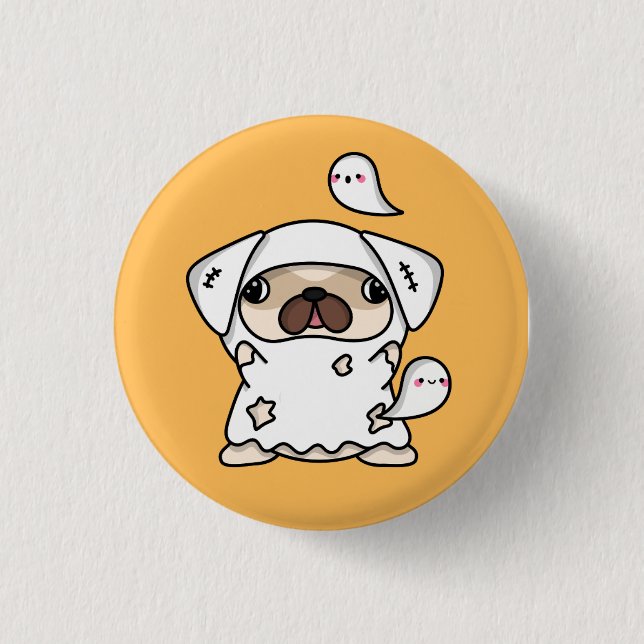 Halloween Ghost Dog 3 Cm Round Badge (Front)