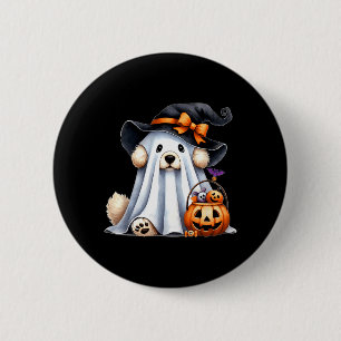 Halloween Ghost Dog 6 Cm Round Badge