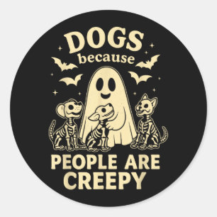 Halloween Ghost Dog Costume Dogs Because People Classic Round Sticker