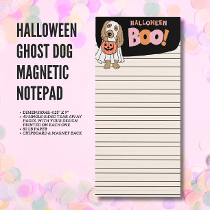Halloween Ghost Dog  Magnetic Notepad